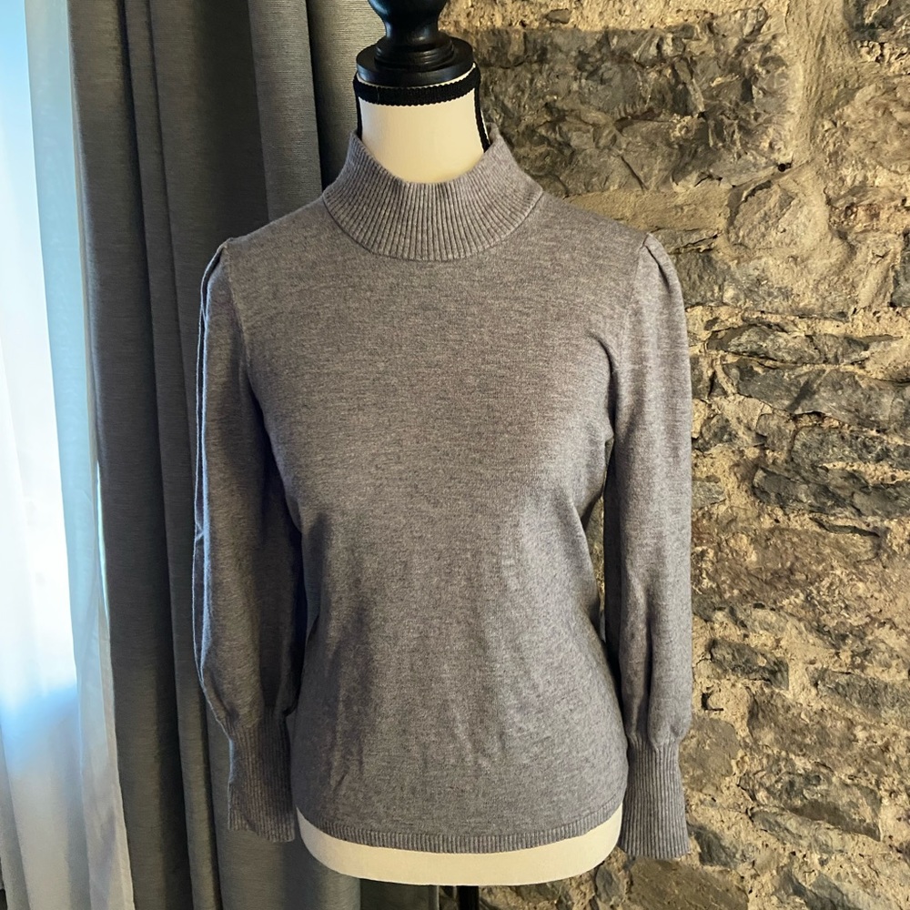 Premise gray grey sweater with puffed sleeves
